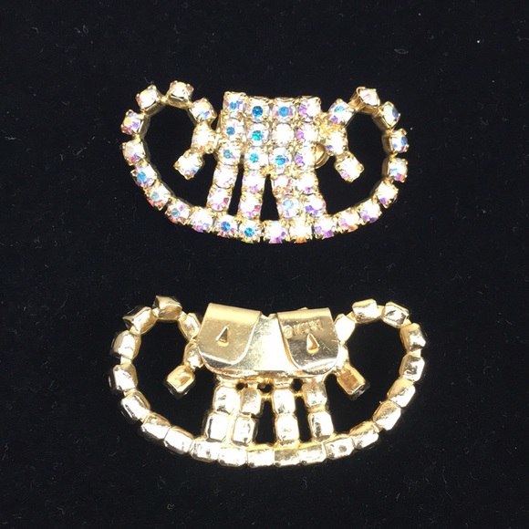 Vintage Musi gold rhinestone shoe clip pin - Picture 2 of 5